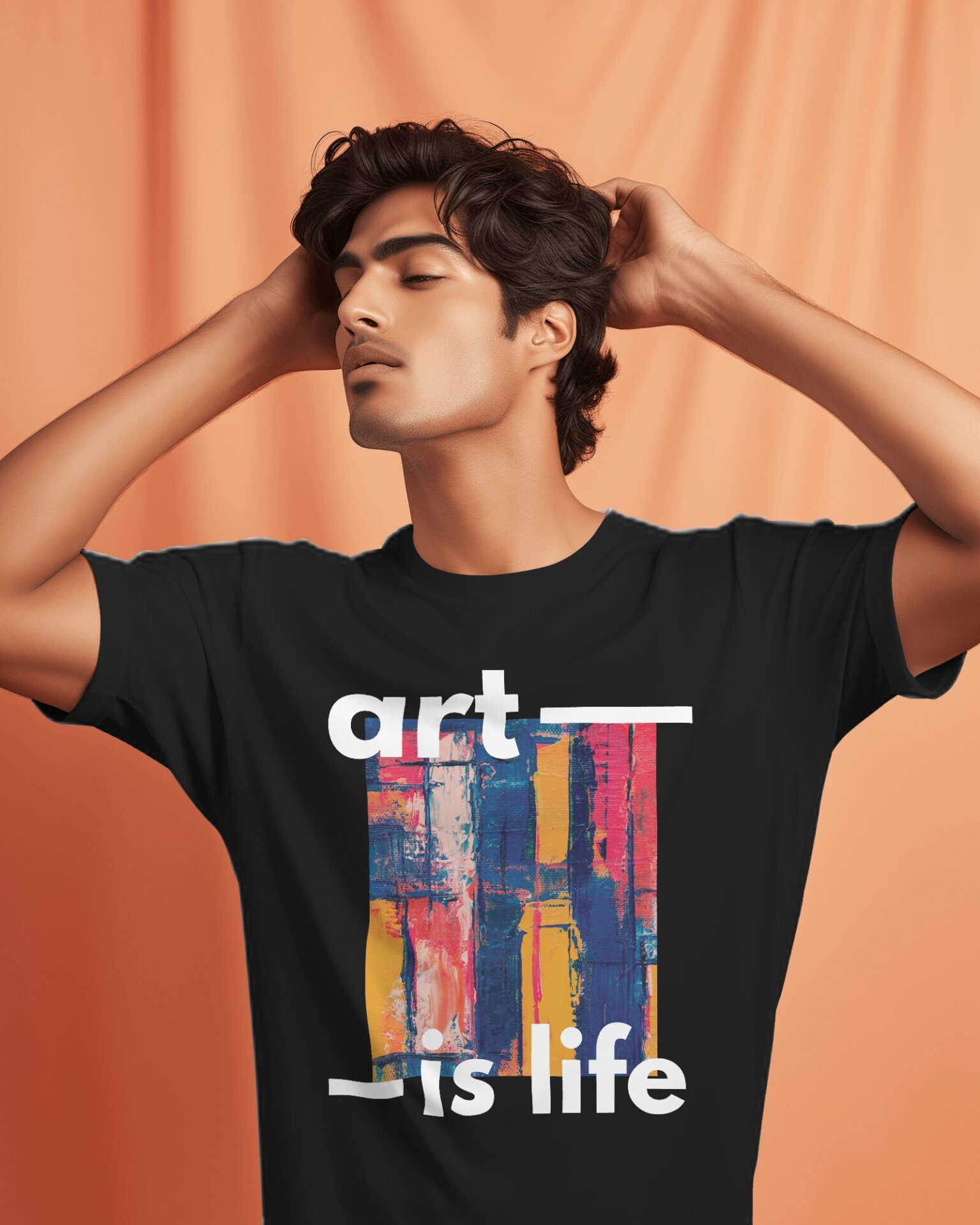 ART IS LIFE OR LIFE IS ART CUSTOMISED ROUND NECK TSHIRT